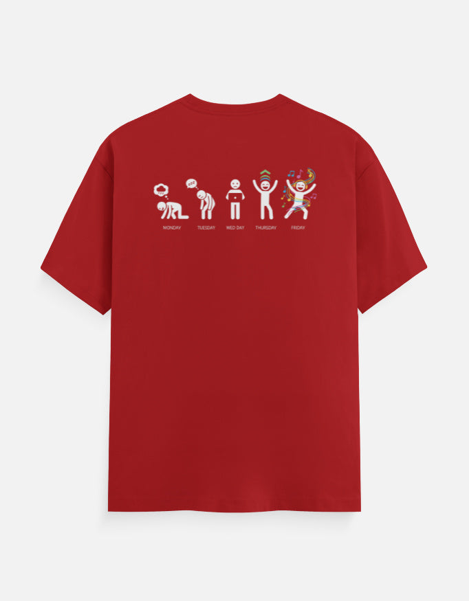 Mood of the days Graphic - Unisex Classic Crew T-Shirt in red - back view #color_red
