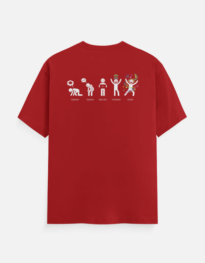 Mood of the days Graphic - Unisex Classic Crew T-Shirt in red - back view #color_red