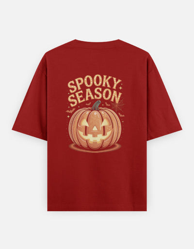 Halloween Season Graphic - Unisex Oversized Classic T-Shirt in red - back view #color_red