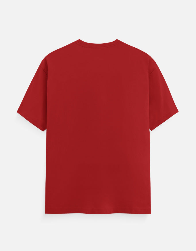 Travel Text Design - Unisex Classic Crew T-Shirt in red - back view #color_red