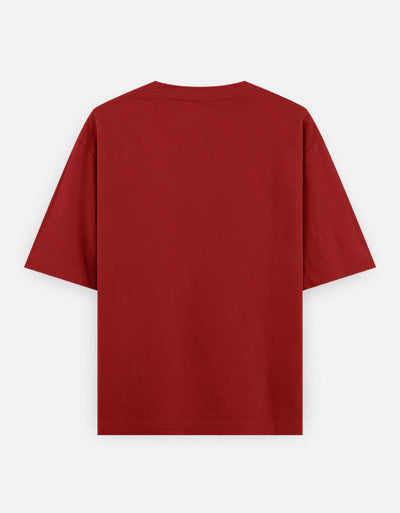 Time For Action Graphic - Unisex Oversized Classic T-Shirt in red - back view #color_red