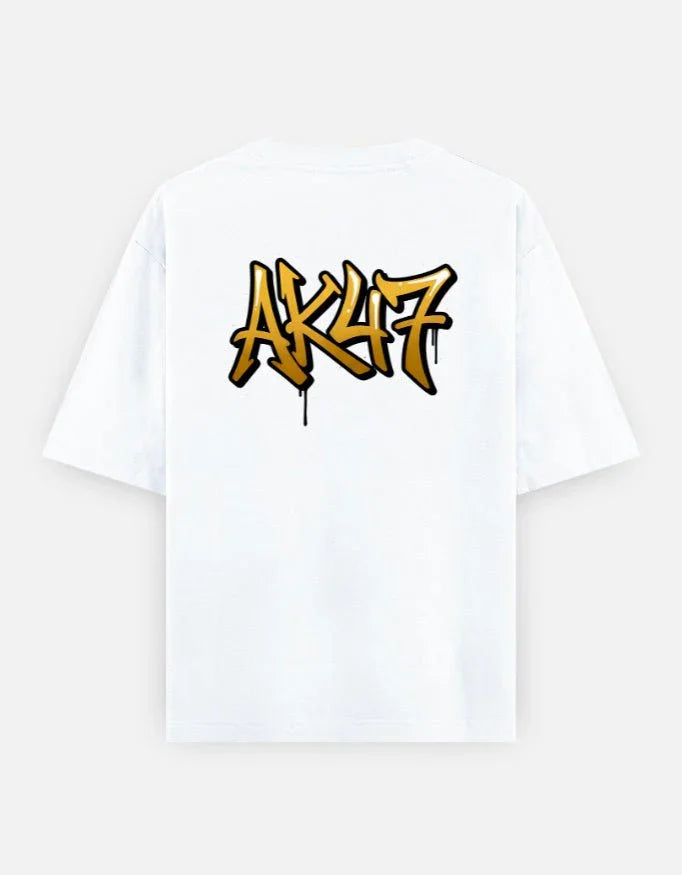 AK47 Gun - Unisex Oversized Classic T-Shirt in white - back view #color_white