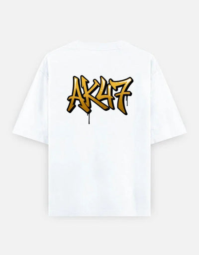 AK47 Gun - Unisex Oversized Classic T-Shirt in white - back view #color_white