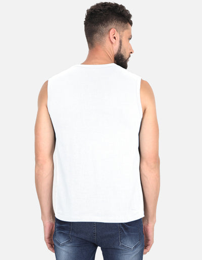 GYM Break Barriers Build Strength Graphic - Men's Sleeveless T-Shirt in white - back view #color_white