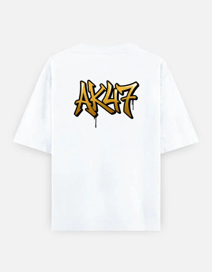 AK47 Gun - Unisex Oversized Classic T-Shirt in white - back view #color_white