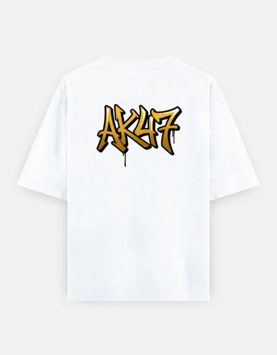 AK47 Gun - Unisex Oversized Classic T-Shirt in white - back view #color_white