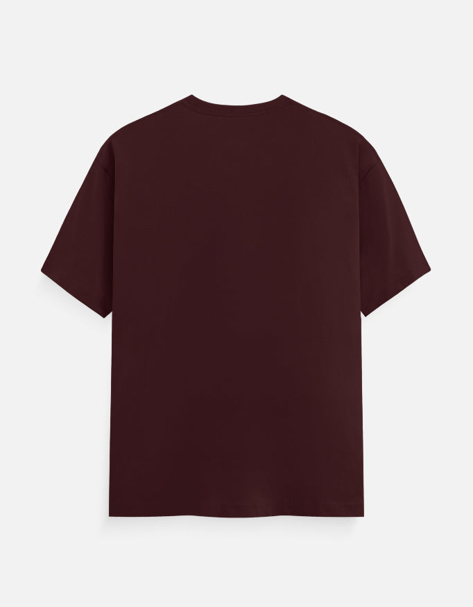 Squid Game Minimal Design - Unisex Classic Crew T-Shirt in maroon - back view #color_marron