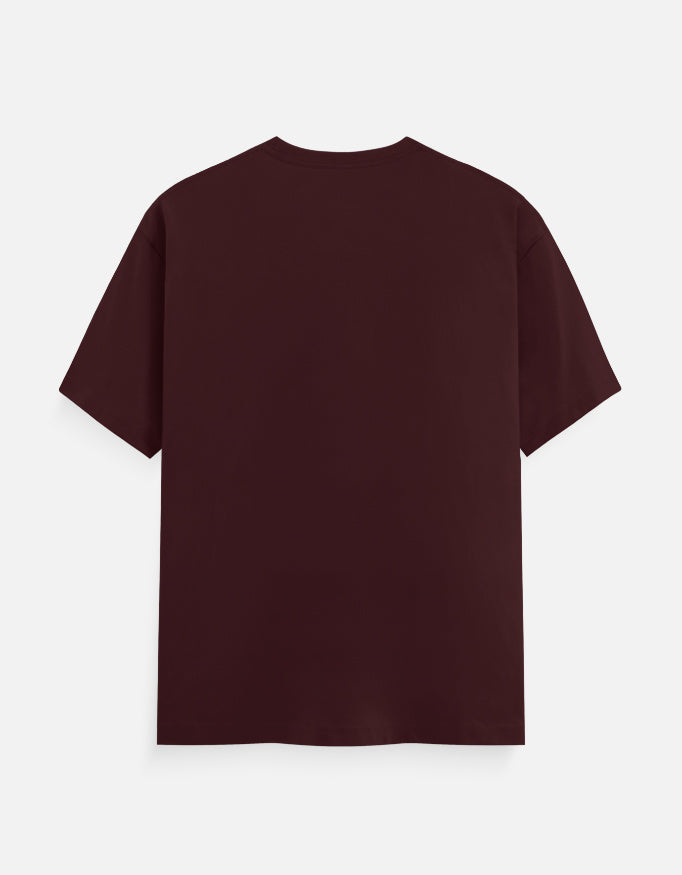 Ninja Fighter And Sword Graphic - Unisex Classic Crew T-Shirt in maroon - back view #color_maroon