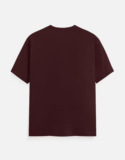 Dragon Design - Unisex Classic Crew T-Shirt in maroon - back view #color_maroon