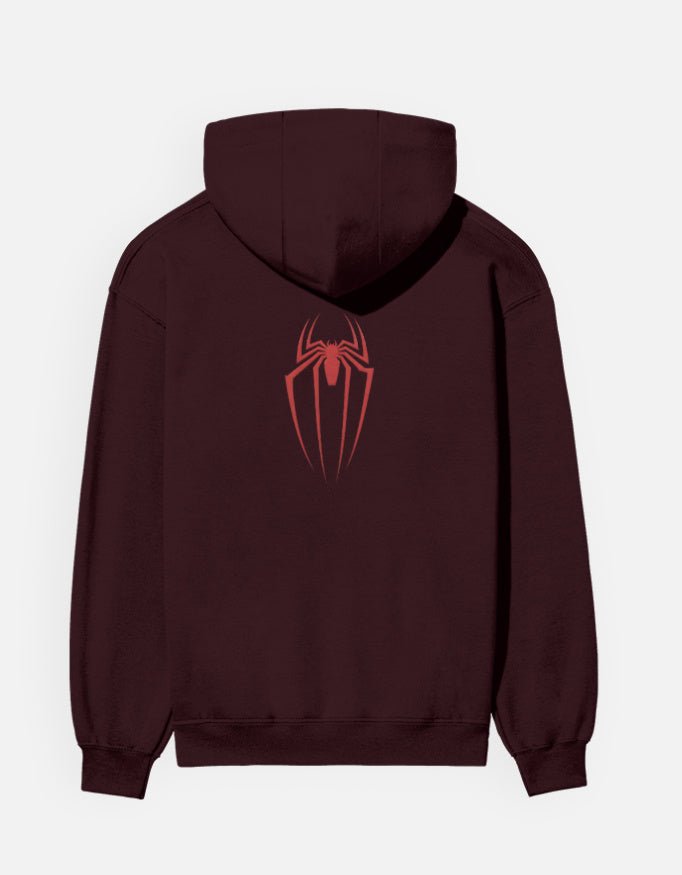 Spider's Graphic - Unisex Hoodie in maroon - back view #color_maroon