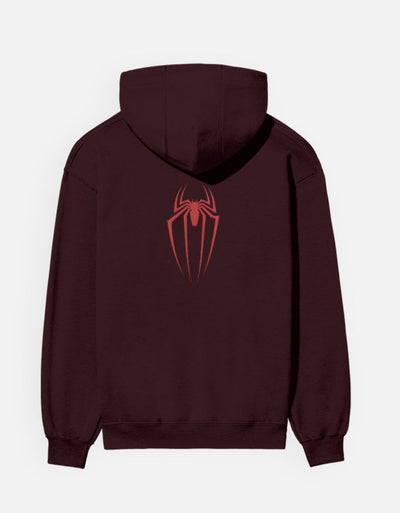 Spider's Graphic - Unisex Hoodie in maroon - back view #color_maroon