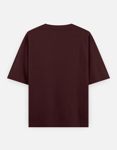 Time For Action Graphic - Unisex Oversized Classic T-Shirt in maroon - back view #color_maroon