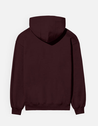 Owls Hooted Graphic - Unisex Hoodie in maroon - back view #color_maroon