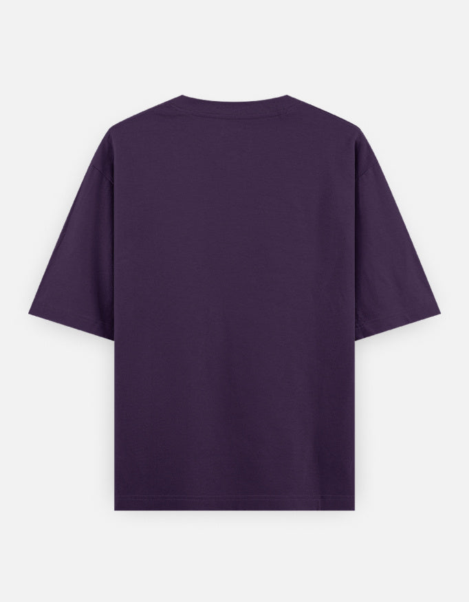 Manner And Respect Text Graphic- Unisex Oversized Classic T-Shirt in purple - back view #color_purple