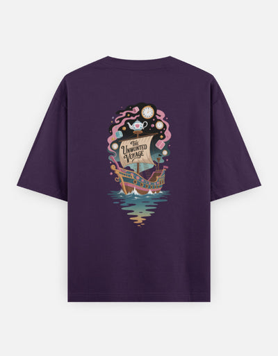 Moon-Ship - Unisex Oversized Classic T-Shirt in purple - back view #color_purple