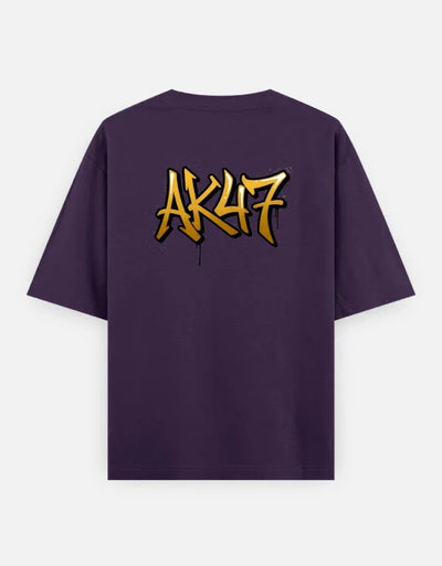 AK47 Gun - Unisex Oversized Classic T-Shirt in purple - back view #color_purple