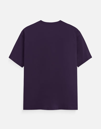 Ninja Fighter And Sword Graphic - Unisex Classic Crew T-Shirt in purple - back view #color_purple