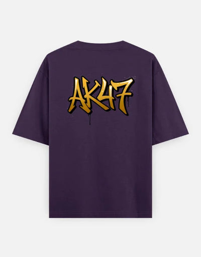 AK47 Gun - Unisex Oversized Classic T-Shirt in purple - back view #color_purple