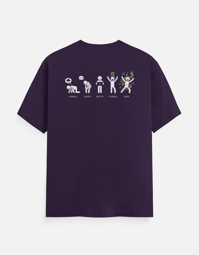 Mood of the days Graphic - Unisex Classic Crew T-Shirt in purple - back view #color_purple