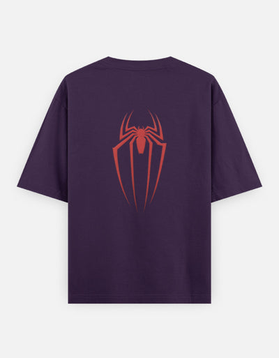 Spider Graphic - Unisex Oversized Classic T-Shirt in purple - back view #color_purple