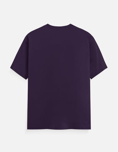 Cat Graphic - Unisex Classic Crew T-Shirt in purple - back view #color_purple