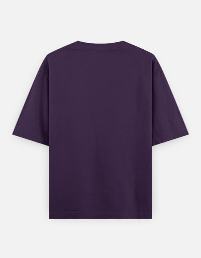 Escape Text Graphic - Unisex Oversized Classic T-Shirt in purple - back view #color_purple
