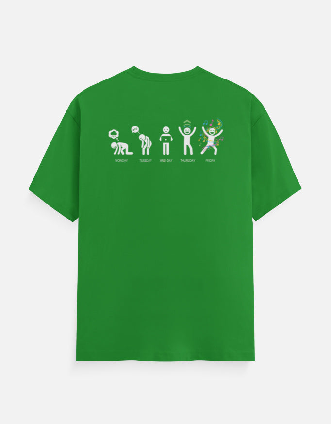 Mood of the days Graphic - Unisex Classic Crew T-Shirt in flag green - back view #color_flag-green