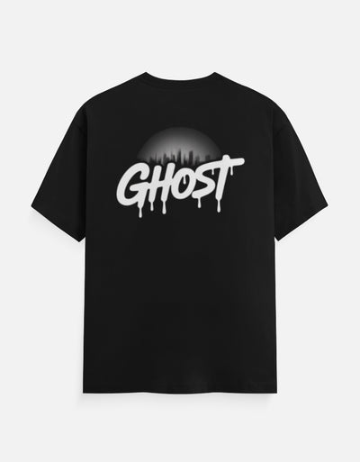 Fire And Ghost Graphic - Unisex Classic Crew T-Shirt in black - back view #color_black