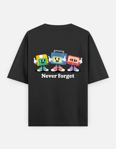 memory graphic - Unisex Oversized Classic T-Shirt in black - back view #color_black