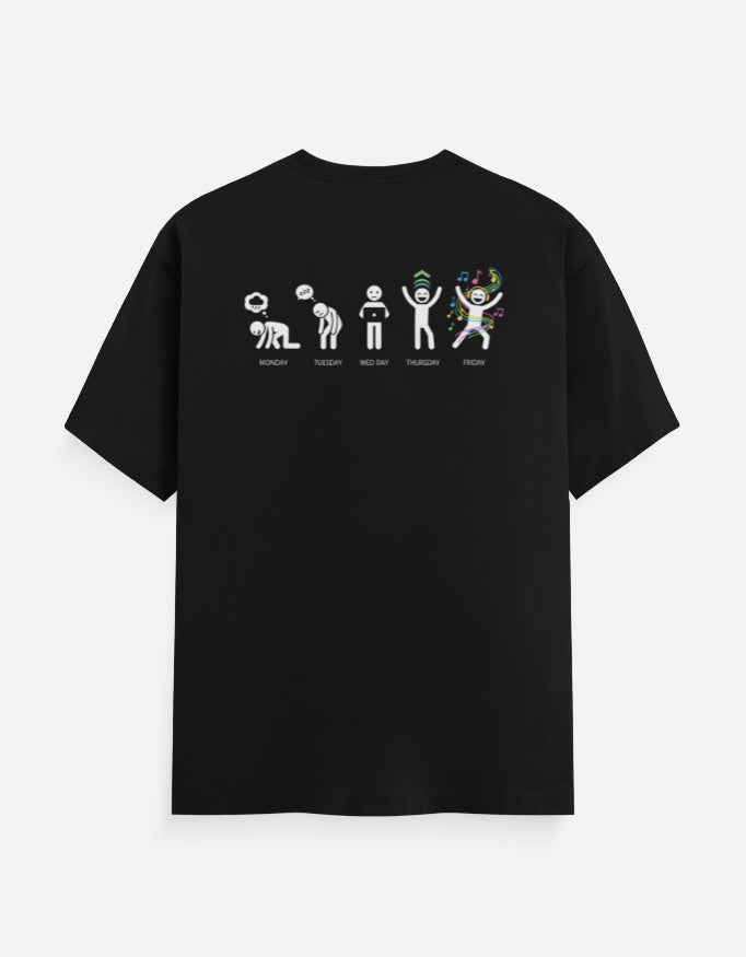 Mood of the days Graphic - Unisex Classic Crew T-Shirt in black - back view #color_black