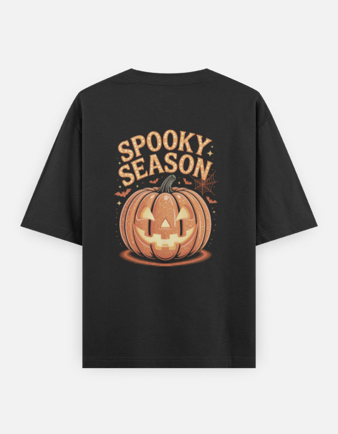 Halloween Season Graphic - Unisex Oversized Classic T-Shirt in black - back view #color_black