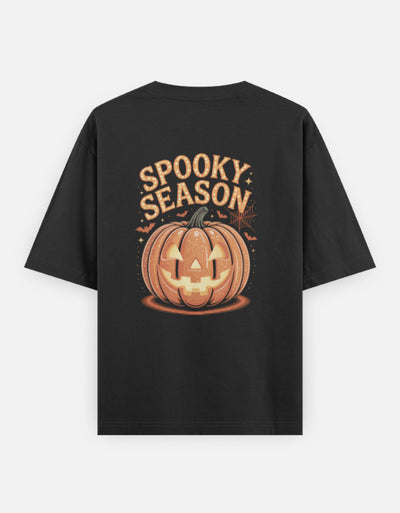 Halloween Season Graphic - Unisex Oversized Classic T-Shirt in black - back view #color_black