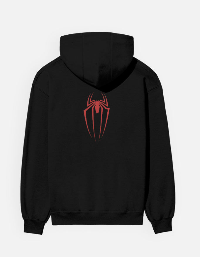 Spider's Graphic - Unisex Hoodie in black - back view #color_black