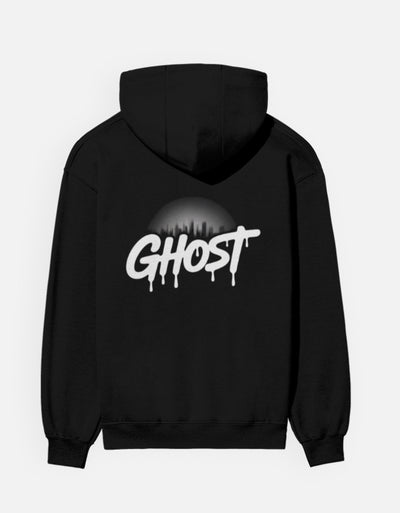 Ghost Funny Art - Unisex Hoodie in black - back view #color_black