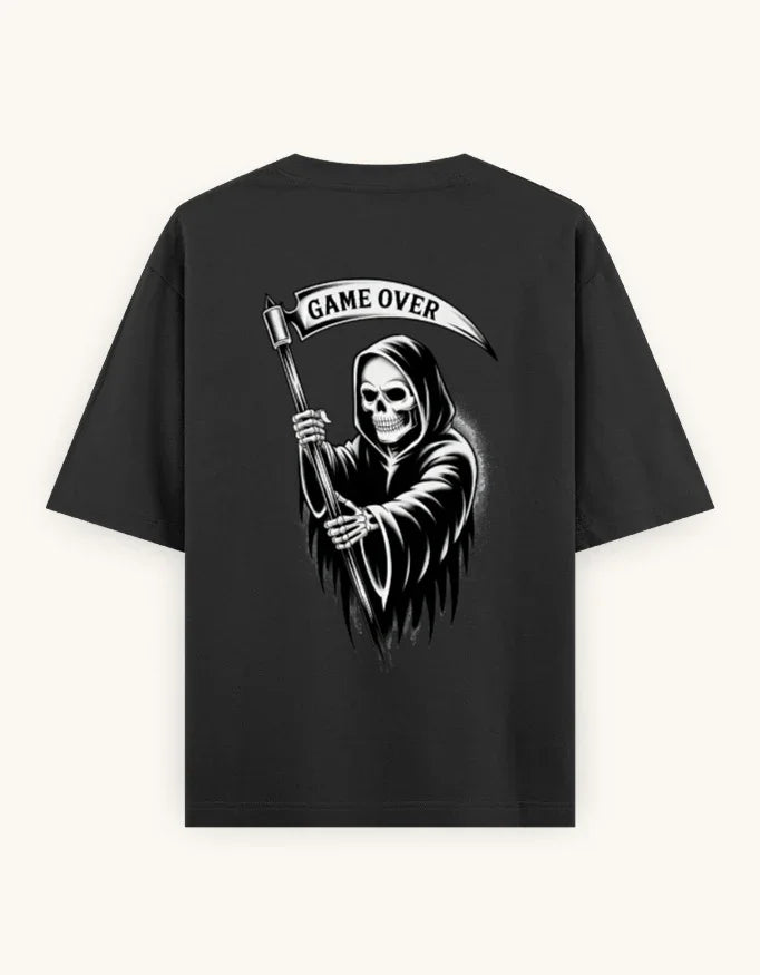Ghost - Unisex Oversized Classic T-Shirt in black - back view #color_black