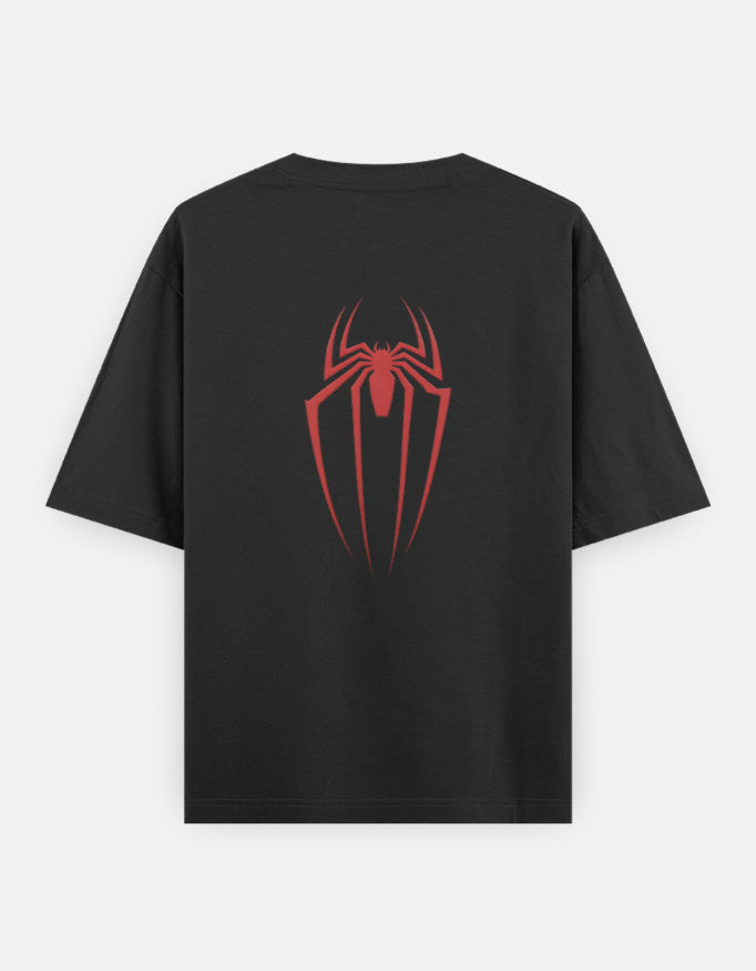 Spider Graphic - Unisex Oversized Classic T-Shirt in black - back view #color_black