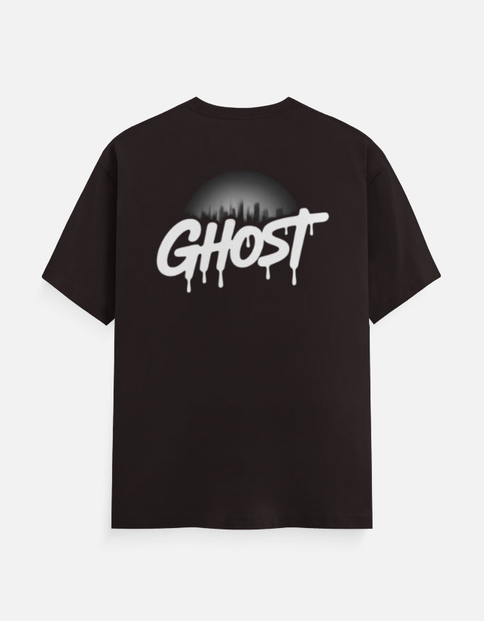 Fire And Ghost Graphic - Unisex Classic Crew T-Shirt in coffee brown - back view #color_coffee-brown