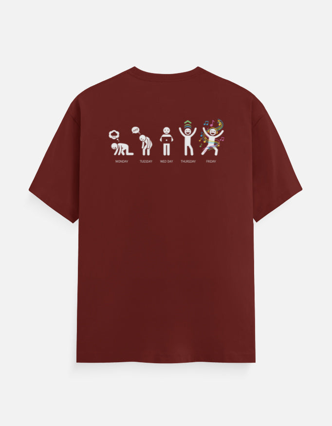 Mood of the days Graphic - Unisex Classic Crew T-Shirt in brick red - back view #color_brick-red