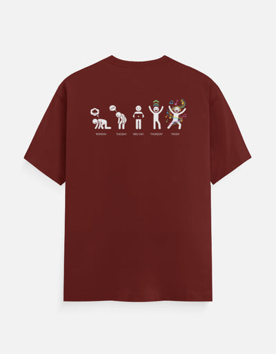 Mood of the days Graphic - Unisex Classic Crew T-Shirt in brick red - back view #color_brick-red