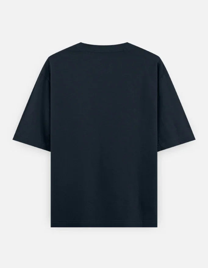 Plain - Unisex Oversized Classic T-Shirt in navy blue - back view #color_navy-blue