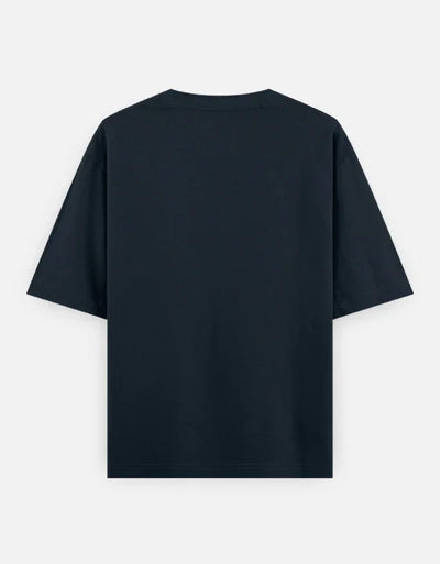 Plain - Unisex Oversized Classic T-Shirt in navy blue - back view #color_navy-blue