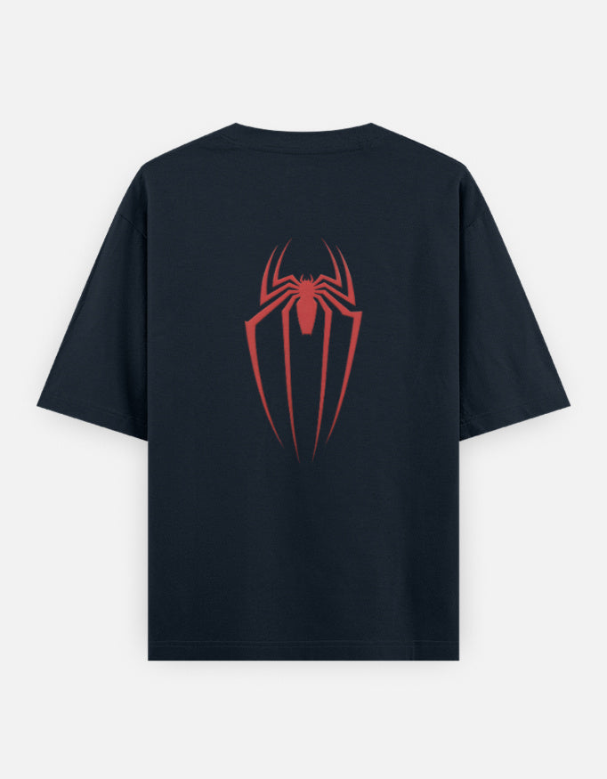 Spider Graphic - Unisex Oversized Classic T-Shirt in navy blue - back view #color_navy-blue