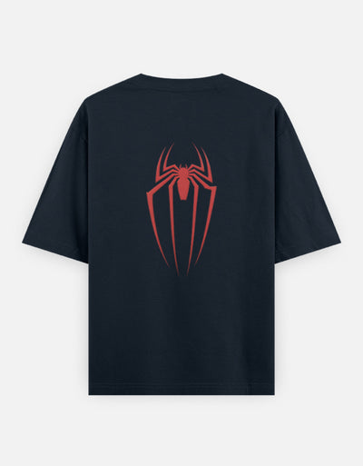 Spider Graphic - Unisex Oversized Classic T-Shirt in navy blue - back view #color_navy-blue