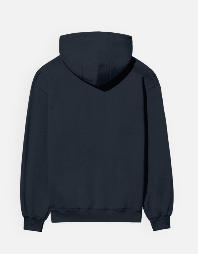 Plain - Unisex Hoodie in navy blue - back view #color_navy-blue
