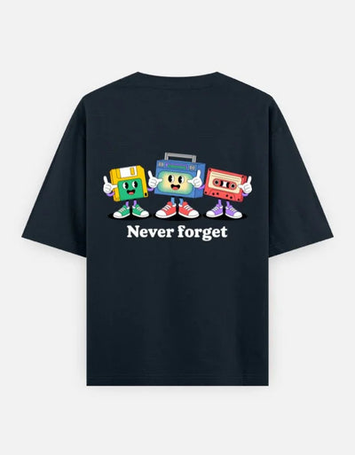 memory graphic - Unisex Oversized Classic T-Shirt in navy blue - back view #color_navy-blue
