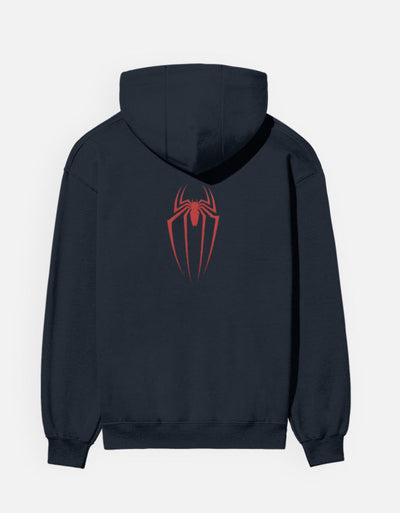 Spider's Graphic - Unisex Hoodie in navy blue - back view #color_navy-blue