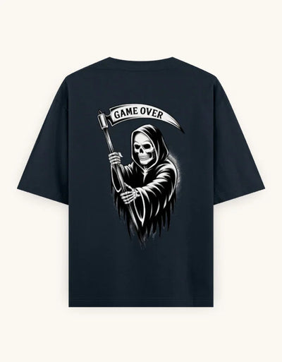 Ghost - Unisex Oversized Classic T-Shirt in navy blue - back view #color_navy-blue