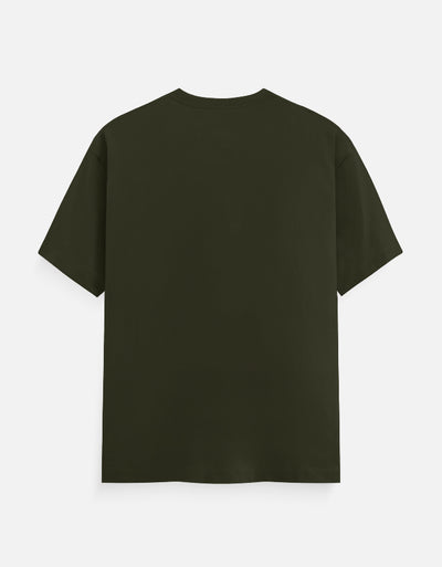 Dragon Design - Unisex Classic Crew T-Shirt in olive green - back view #color_olive-green
