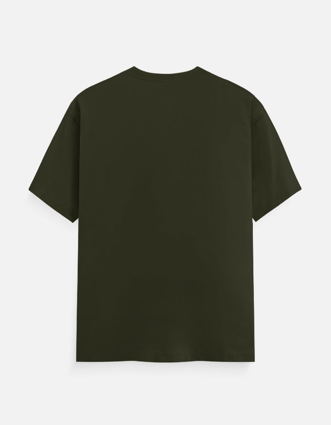 Ninja Fighter And Sword Graphic - Unisex Classic Crew T-Shirt in olive green - back view #color_olive-green