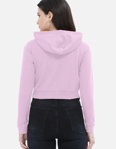 Flower - Female Cropped Hoodie in light baby pink - back view #color_light-baby-pink